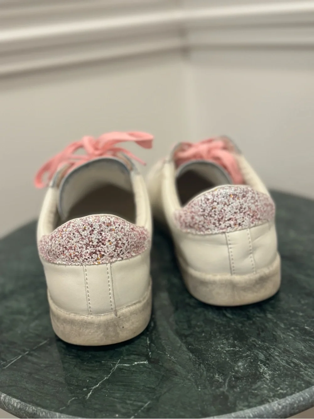 Sparkly Star Sweet Honey Girls Sneakers - Pink & White Sz 5Y